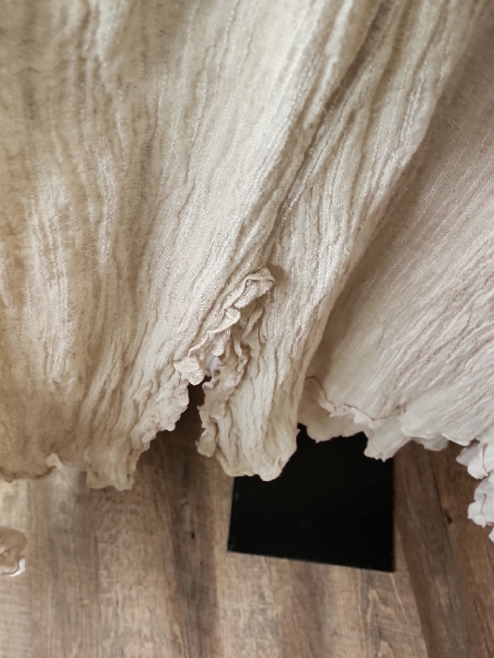 Boho Crinkled Ivory Maxi Dress - Picture 4 of 7